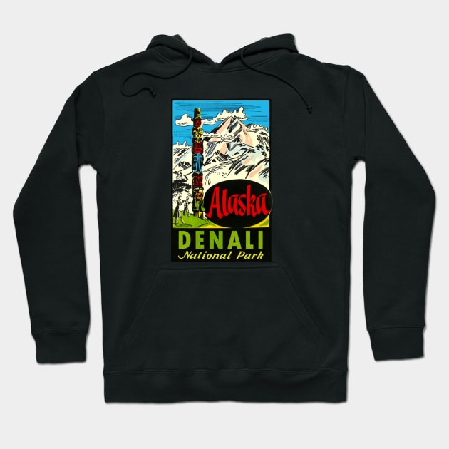 Denali National Park Alaska Vintage Hoodie by Hilda74